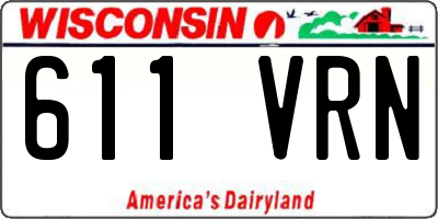 WI license plate 611VRN