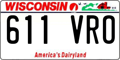 WI license plate 611VRO