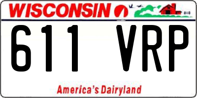 WI license plate 611VRP
