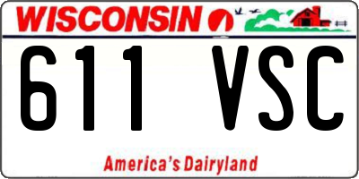 WI license plate 611VSC