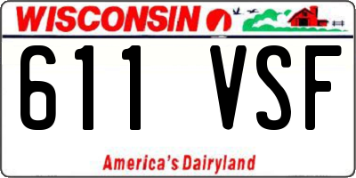 WI license plate 611VSF