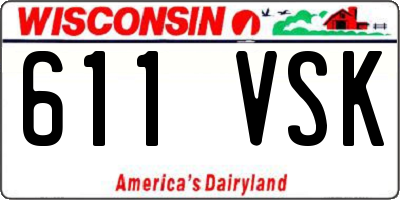 WI license plate 611VSK