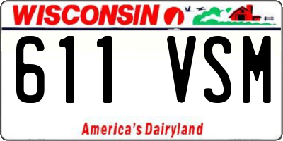 WI license plate 611VSM