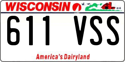 WI license plate 611VSS