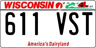 WI license plate 611VST