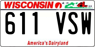WI license plate 611VSW