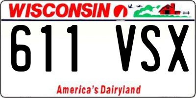 WI license plate 611VSX