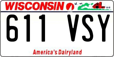 WI license plate 611VSY