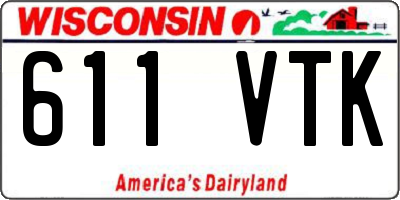 WI license plate 611VTK