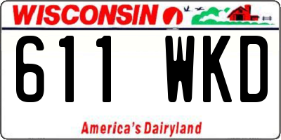 WI license plate 611WKD