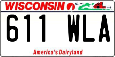 WI license plate 611WLA