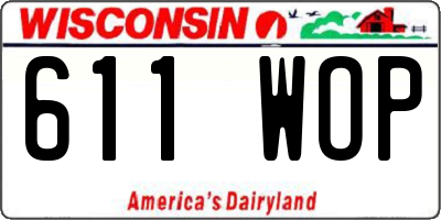 WI license plate 611WOP