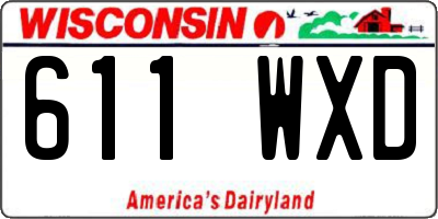 WI license plate 611WXD