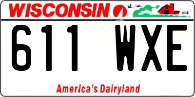WI license plate 611WXE