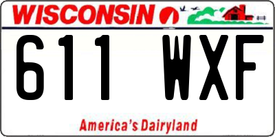 WI license plate 611WXF