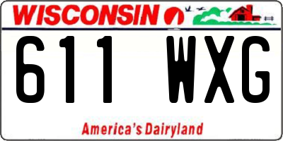 WI license plate 611WXG