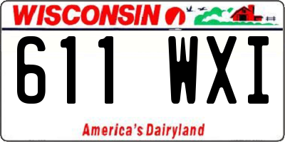 WI license plate 611WXI