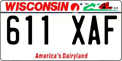 WI license plate 611XAF