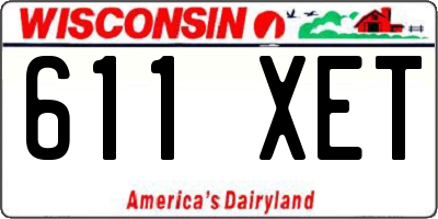 WI license plate 611XET