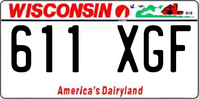 WI license plate 611XGF