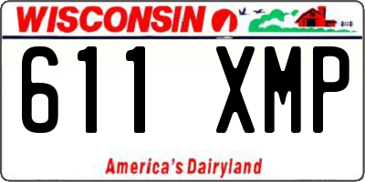 WI license plate 611XMP