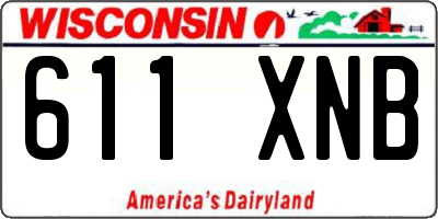 WI license plate 611XNB