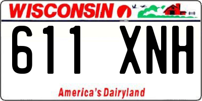 WI license plate 611XNH