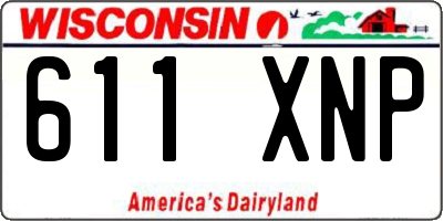 WI license plate 611XNP