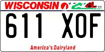 WI license plate 611XOF