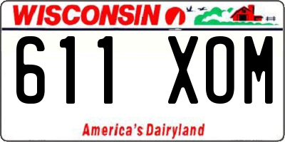 WI license plate 611XOM