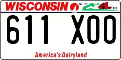 WI license plate 611XOO