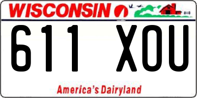 WI license plate 611XOU
