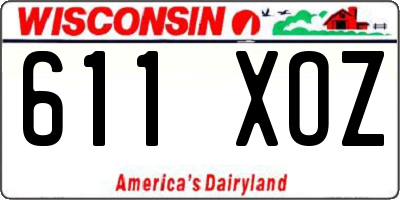 WI license plate 611XOZ