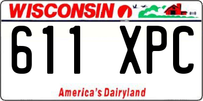 WI license plate 611XPC