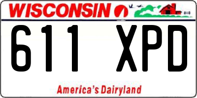 WI license plate 611XPD