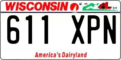 WI license plate 611XPN