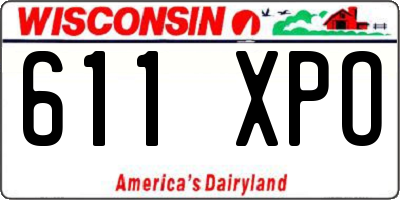 WI license plate 611XPO