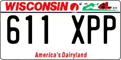 WI license plate 611XPP