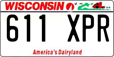 WI license plate 611XPR