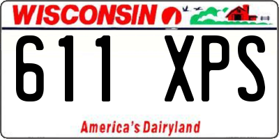 WI license plate 611XPS