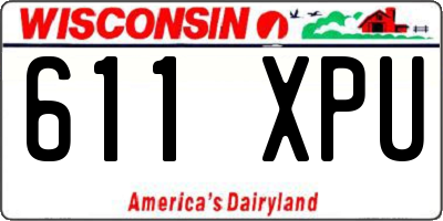 WI license plate 611XPU