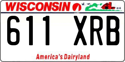 WI license plate 611XRB