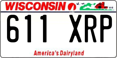 WI license plate 611XRP
