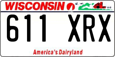 WI license plate 611XRX