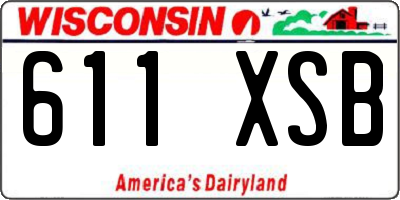 WI license plate 611XSB