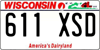 WI license plate 611XSD