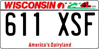 WI license plate 611XSF