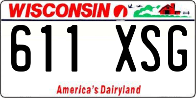 WI license plate 611XSG
