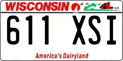 WI license plate 611XSI