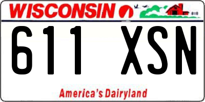 WI license plate 611XSN